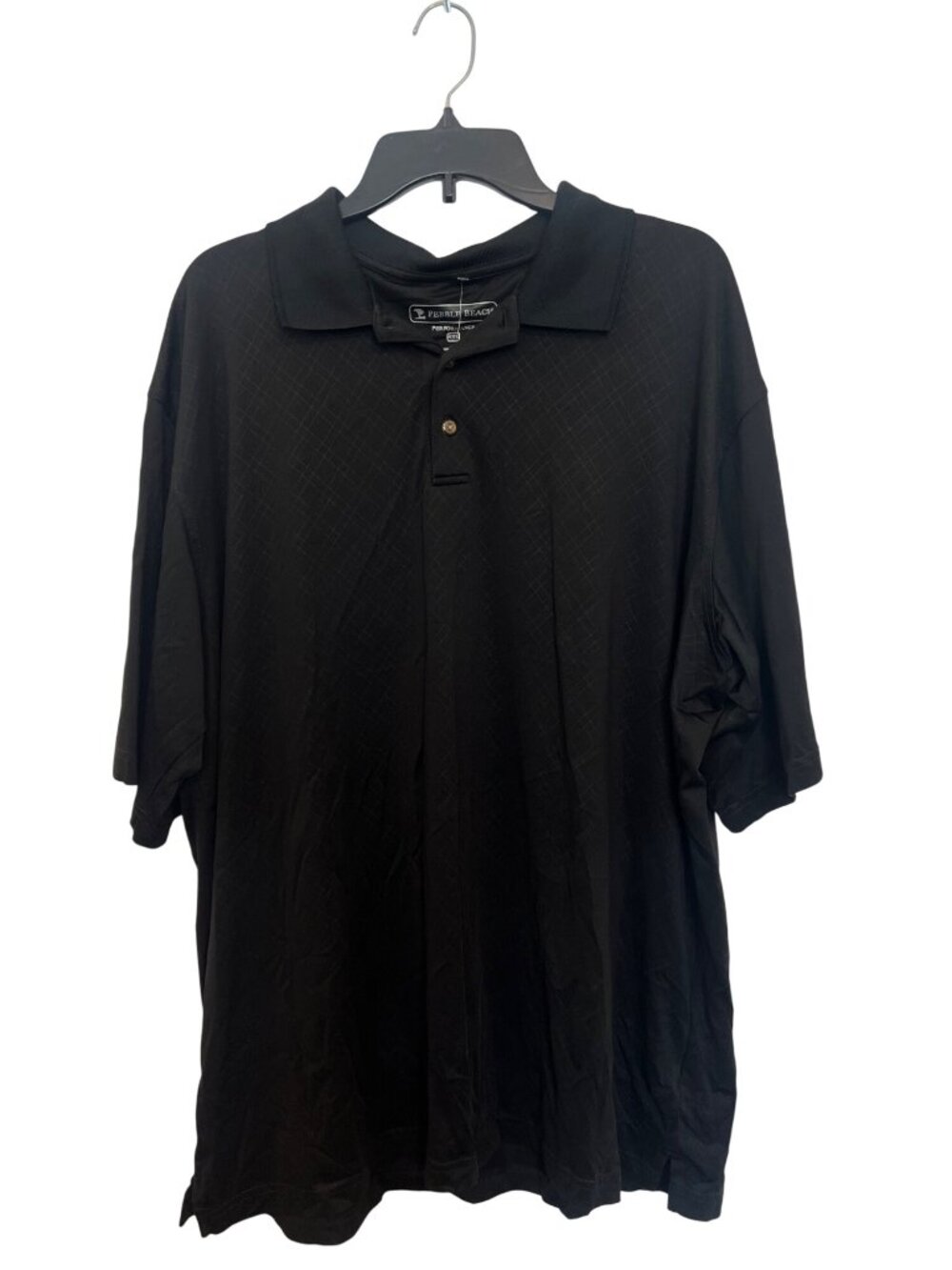 Pebble Beach Performance Black Polo Shirt XXL Mens Golf Shirt Made In Jordan